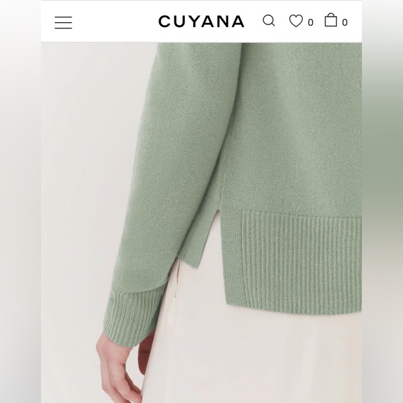 Cuyana Single-Origin Cashmere Scoop Neck Sweater, Jade, XS - Picture 8 of 9